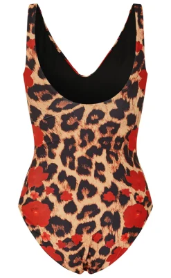 Sale Badedragt - Kathrin - Leo / Red Flowers Badetøj