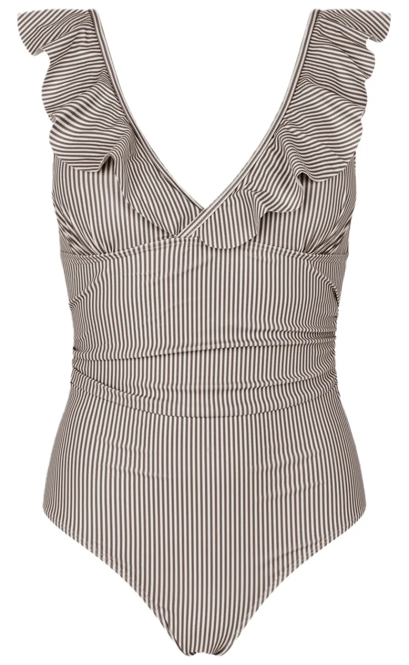 Outlet Badedragt - Madina - Brown Stripes Badetøj