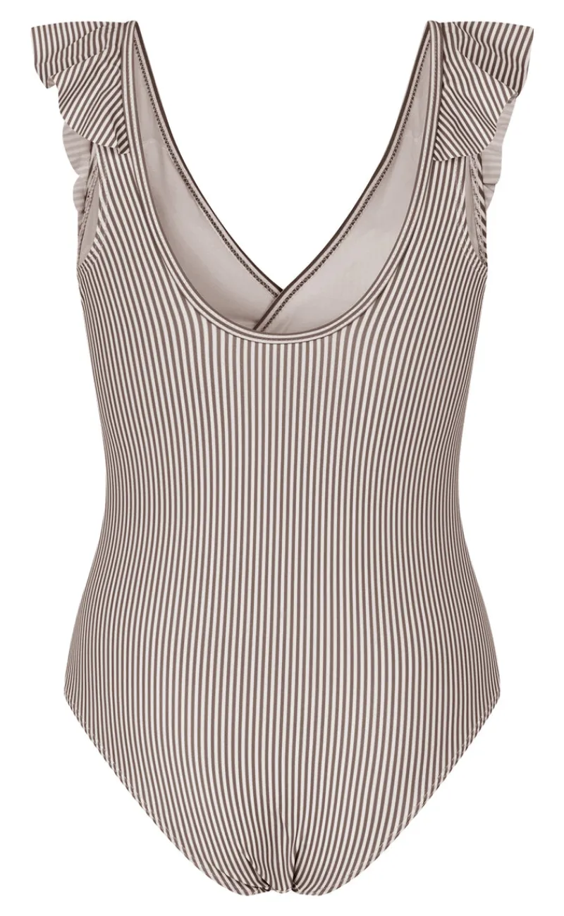 Outlet Badedragt - Madina - Brown Stripes Badetøj