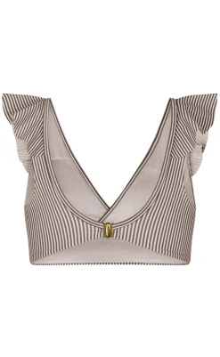 Best Bikini Overdel / Top - Marianna - Brown Stripes Badetøj|T-shirts & Toppe