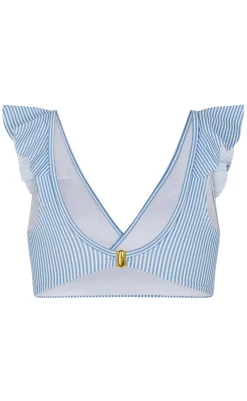 Online Bikini Overdel / Top - Marianna - Blue Stripes Badetøj|T-shirts & Toppe