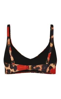 Hot Bikini Overdel / Top - Eda - Leo / Red Flowers Badetøj|T-shirts & Toppe