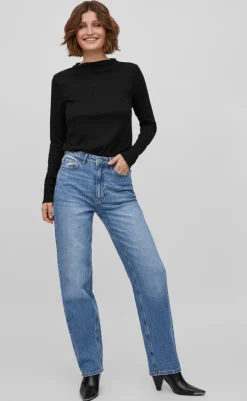 Online VILA Bukser / Jeans - Kelly - Medium Blue Denim Bukser & Jeans