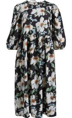 Clearance Kjole - Pay - Black w. flowers Kjoler