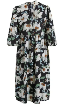 Clearance Kjole - Pay - Black w. flowers Kjoler