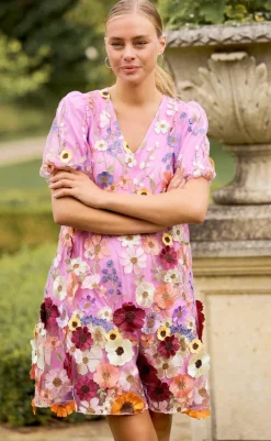 Discount Kjole - Flowering - Pink Lavender Kjoler