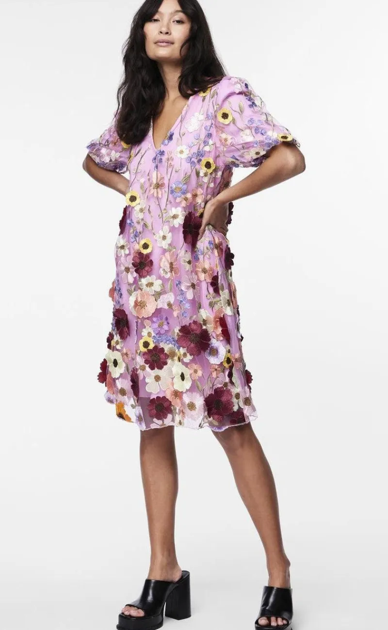 Discount Kjole - Flowering - Pink Lavender Kjoler