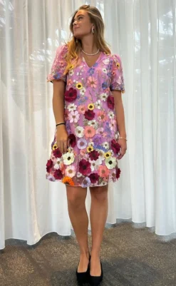 Discount Kjole - Flowering - Pink Lavender Kjoler