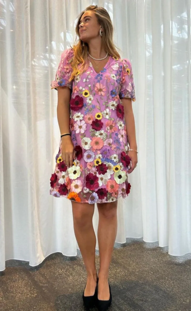 Discount Kjole - Flowering - Pink Lavender Kjoler