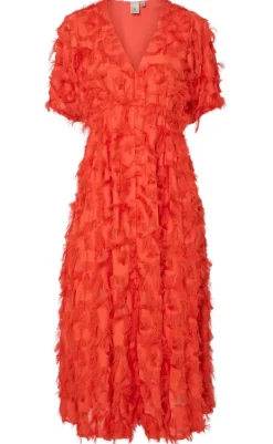 Clearance Kjole - Pazylla Midi - Cherry Tomato Kjoler